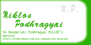 miklos podhragyai business card